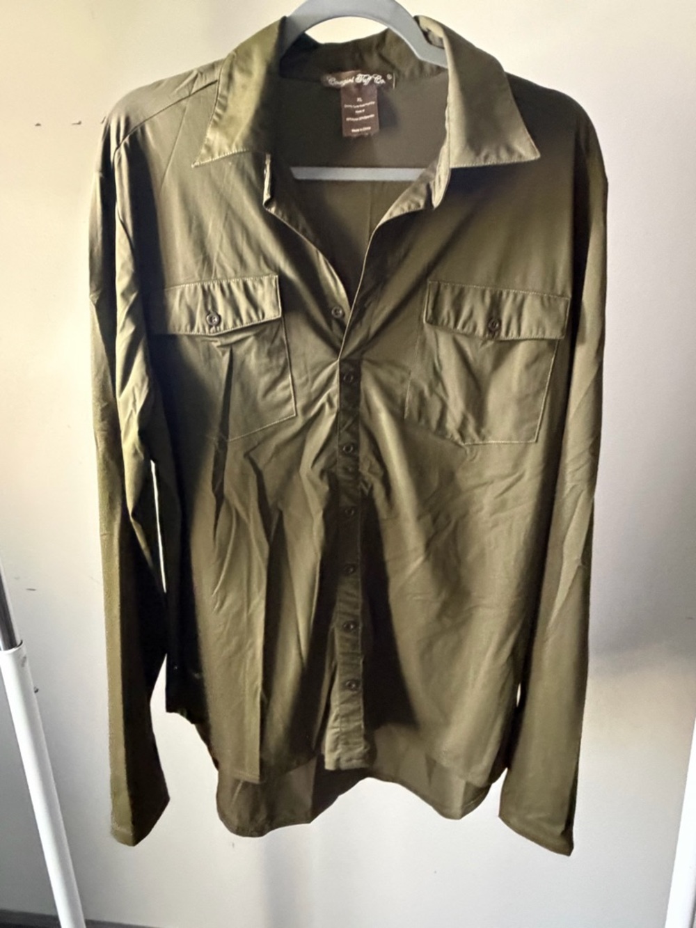 Cowgirl Tuff Olive Green Military Field Shirt Jacket